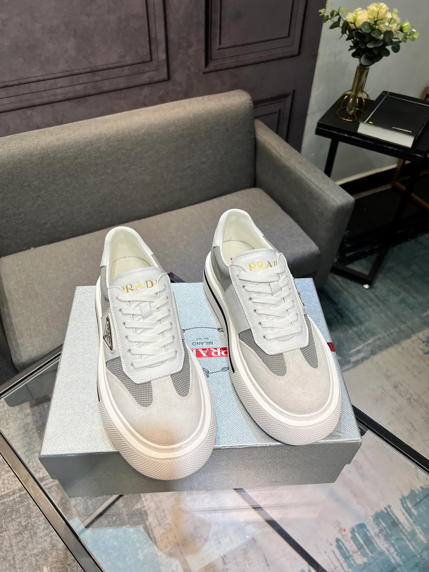 Men's shoes 💰580 [PRADA] Men's shoes are popular in the counter, the official website is synchronized, 1 high-quality shipment ✔️ Original frosted cowhide + cowhide lining, 1🆚1 replica, original sole, 38-45 (45 customized, non-refundable)